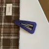 Estilo Coreano Outono/Inverno Retrô Versátil Cor Café Azul Marinho Bolinhas Triângulo BB Clip Versátil Clip para Cabelos Rebeldes Franja Clip Lateral
