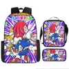 Popular Mochila de Comercio Exterior de Dibujos Animados Sonic para Estudiante de Escuela Primaria Mochila de Tendencia Transfronteriza Bolso Escolar Europeo y Americano
