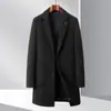 Suministro exclusivo transfronterizo de nuevos abrigos de lana para hombre de otoño e invierno, de longitud media, con cuello de solapa, estilo moderno y casual