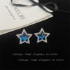 Mori dulce cool aretes de estrella de cinco puntas diseño personalidad aretes de alta gama aretes elegantes de moda estilo coreano aretes de lujo ligero para mujer
