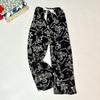 Pantalones anchos de algodón y seda, pantalones de algodón artificial, pantalones antimosquitos de verano, pantalones de casa de cintura alta para mujer de primavera y otoño, nuevos pantalones de algodón y seda