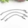 Acero Titanio 316L cadena de cola broche langosta traje collar de perlas jersey joyería de acero inoxidable cadena de cola al por mayor