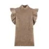 2025 Transfronteiriço Aliexpress Popular Roupas Femininas Exportação Atacado Novo Camadas Decorativas de Lã Zr Tops