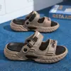 Sandalias Duraderas de Punta Abierta Transpirables para Hombre, Zapatillas de Exterior de Nuevo Estilo con Tacto Suave, Adecuadas para el Uso Diario en la Playa