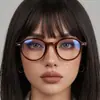 Nuevas gafas redondas vintage para mujer, decoradas con tachuelas, montura de gafas de estilo artístico de moda, gafas clásicas de moda sin graduación