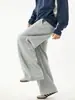 Pantalones Casuales de Pierna Recta Sueltos de Peso Pesado Estilo Otoño Diseño de Panel Lateral Pantalones Largos Fluidos Marca de Tendencia Pantalones Deportivos de Chándal