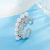 Presilha de Orelha Elfo Floco de Neve Feminina Nova High-end Outono e Inverno Elegante Design de Nicho Presilha de Orelha com Pérola de Imitação