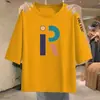 Camiseta de manga tres cuartos para comercio exterior transfronterizo, camiseta casual estampada de corte holgado para mujeres de mediana edad y mayores