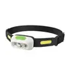Linterna frontal con sensor inteligente de batería de ultra larga duración para pesca nocturna, Linterna frontal LED recargable por USB para correr de noche