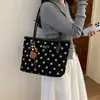 2026 Nova Moda Francesa Retrô Bolsa Tote de Bolinhas Grande Capacidade Nicho High-End Bolsa de Ombro Único Transversal