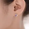 Pendientes Transfronterizos de Plata S925 para Nuevo Producto Estilo Coreano Clásico Pendientes en Forma de Corazón Disponibles en Cinco Colores Pendientes Populares Exquisitos Venta al por Mayor