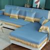 Cojín de Sofá de Lujo Ligero, Cojín de Asiento de Seda Helada Antideslizante, Funda de Sofá Estilo Europeo, Lavable Estilo de Lujo