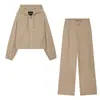 Conjunto de chaqueta bomber con capucha y pantalones anchos casuales, ropa de mujer de comercio exterior europeo y americano transfronterizo, popular en AliExpress