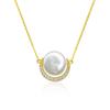 Colar de pérolas barrocas naturais feminino S925 prata esterlina zircão pingente nicho design sentido alto temperamento clavícula corrente