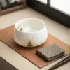Lavabo de Porcelana Blanca con Brillo Similar al Jade, Adecuado para Lavar Tazas de Té, Recipiente de Agua de Cerámica, Tarro de Residuos de Té de Estilo Chino de Alta Gama, Tanque de Aguas Residuales para el Hogar