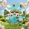 Imanes para Refrigerador de Yangzhou, Productos Culturales y Creativos de la Ciudad de Metal, Atractivos Turísticos Magnéticos de Moda, Imanes para Refrigerador Productos Culturales y Creativos