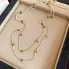 Collar Colgante Redondo con Cuentas de Concha Ojo de Tigre Maillard Retro Más Fácil de Combinar Cadena para Suéter Casual Collar de Lujo Ligero para Mujer