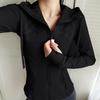 Gorro Azul Cielo IuIu Adelgazante Secado Rápido Cremallera Chaqueta de Yoga para Mujer Manga Larga Ajustada Chaqueta Deportiva de Entrenamiento Fitness