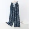 Pantalones de Pierna Ancha de Algodón para Mujer, Delgados, Talla Grande, Pantalones Casuales Sueltos, Pantalones de Pierna Recta, Pantalones de Pijama, Pantalones Largos, Pantalones Delgados de Verano para Mujer