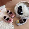 Zapatos de Frijol de Peluche Dulces para Niños 2026 Otoño/Invierno Nuevas Llegadas Niñas Color Sólido Lindos Slip-on Versátiles de Rendimiento Zapatos de Algodón