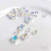 Cristal Austríaco Solto Elemento Cubo de Açúcar Perolado Brincos DIY Colar Colorido para Clavícula Acessórios de Joias