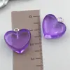 Acessórios Acrílicos Transparentes de Nove Cores em Formato de Coração 3D para DIY Artesanal, Pingentes de Coração de Pêssego, Brincos, Pulseiras e Charms
