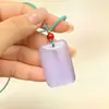 Pendente de Cartão Olho de Gato Natural Seguro e Sólido Cartão de Pão de Jade Quadrado Colar de Pedra de Gelo de Jade Venda Direta da Fábrica Atacado