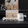 Grasa de oveja jade separación de té una tetera de cuatro tazas conjunto de té de marea nacional traje de tazas de té conmemorativo de negocios caja de regalo de alta calidad con regalo manual