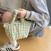 2024 nuevo bolso de mano plisado de burbujas para el trabajo, bolso simple con corazón de niña, bolsa fresca y dulce para mujeres