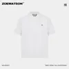 Camisa Polo Masculina Zoewatson Resistente Bordada Tridimensionalmente, Luxo Leve, Cor Sólida Simples, Top Casual Básico de Manga Curta