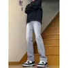 Vibras Streetwear Americano Jeans Gris Ahumado para Hombre Nuevo Estilo 2026 Marca de Moda Versátiles Lavados Vintage Pantalones Ropa para Hombre