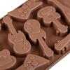 Boa hora transfronteiriça 10 furos pequena guitarra silicone forma de bolo silicone forma de sabão forma de chocolate DIY manual assar
