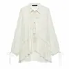 Nuevo top de camisa de encaje bordado de otoño de estilo europeo y americano, holgado, de comercio exterior transfronterizo