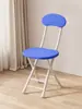 Taburete Plegable con Respaldo, Silla con Cojín Suave, Silla Sencilla para el Hogar, Silla Plegable para Dormitorio, Taburete Pequeño para Balcón, Taburete Redondo Portátil