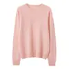 Estilo Coreano Simples Versátil Básico Malha 100% Caxemira Pura Sem Costura Gola Redonda Suéter Pulôver Feminino Grosso