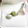 Joias de peridoto natural em prata S925 feitas sob medida, modernas e versáteis, série de luxo leve, fornecimento transfronteiriço direto, feitas sob medida de acordo com os desenhos