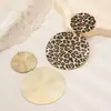 Par de Brincos Redondos de Metal Estampa de Leopardo Moda Tendência Adequado para Festa Reunião de Família Brincos Atacado