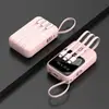 Batería Externa con Certificación 3C, Cable Integrado, Carga Súper Rápida, 20000 mAh, Compacta y Portátil, Personalizable como Regalo