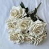 7 Wen Juan Pantalla de Seda Recubierta Diamante Rosa Flores de Simulación Boda Decoración de Sala de Estar Camino Guía Ramo de Rosas Flores Falsas