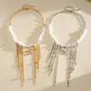 Colar de Corrente com Pingente de Estrela-do-Mar com Contas e Franjas Estilo Resort Europeu e Americano, Design de Moda Personalizado, Corrente de Clavícula, Joias de Nicho de Luxo Leve
