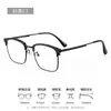 Gafas clásicas de media montura con montura grande para hombre, adelgazantes, montura de titanio ultraligera 911-221F, montura de gafas graduadas de titanio puro, montura de cejas