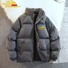 Casaco de Algodão Casual Versátil Espessado com Gola Alta Popular Masculino Transfronteiriço Moda Outono e Inverno Tendência À Prova de Vento Quente