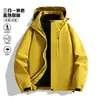 Chaqueta de hombre tres en uno, a prueba de viento e impermeable, adecuada para otoño e invierno, conjunto de dos piezas de plumón desmontable, ropa para ciclismo y montañismo para hombres, disponible para compra en grupo