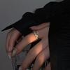 Anillo Abierto de Dedo Índice Niche Vintage Ins Distintivo de Moda Estilo Coreano con Línea Torcida Imitación Plata Tailandesa S925 Envejecida para Mujer