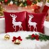 Funda de Cojín Decorativa Navideña de Reno Seleccionada Cuidadosamente, Best-Seller Transfronterizo, Estampado Dorado, Estilo Bordado de Copo de Nieve Otoño e Invierno