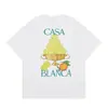 Casa Casablanca Camiseta Casual de Manga Corta Versión Correcta ins Marca de Nicho Trendy Europea y Americana High Street Algodón Puro