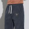 Calça de veludo cotelê masculina para homens de meia-idade, primavera e outono, cintura elástica, tubo reto, folgada, calça casual, outono e inverno, calça masculina de veludo cotelê