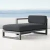 Sofá de aleación de aluminio para exteriores con reposabrazos de madera plástica para patio, terraza, balcón de villa, oficina de ventas, ocio, impermeable, protección solar, exportación