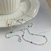 S925 Prata Espaçador Candy Color Bead Colar Simples Moda Personalidade All-match Stacked Belt