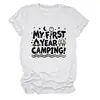 Mi primer año de acampada Amazon eBay sitio independiente moda casual camiseta de manga corta con cuello redondo para mujer